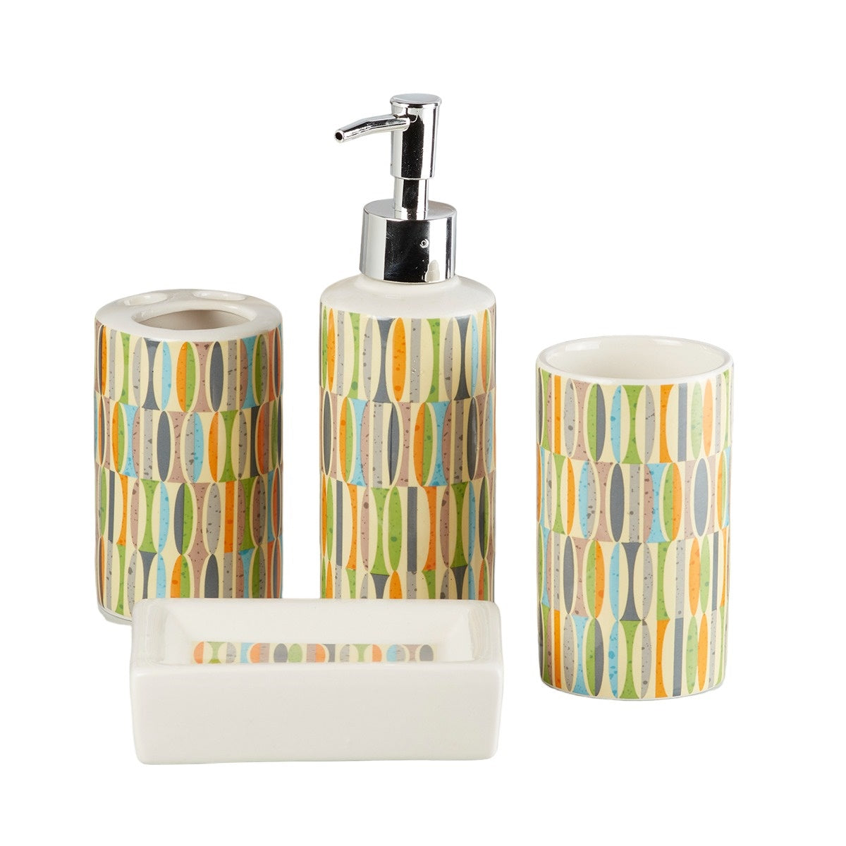 Kookee Ceramic Bathroom Sets, Multi, ART10057