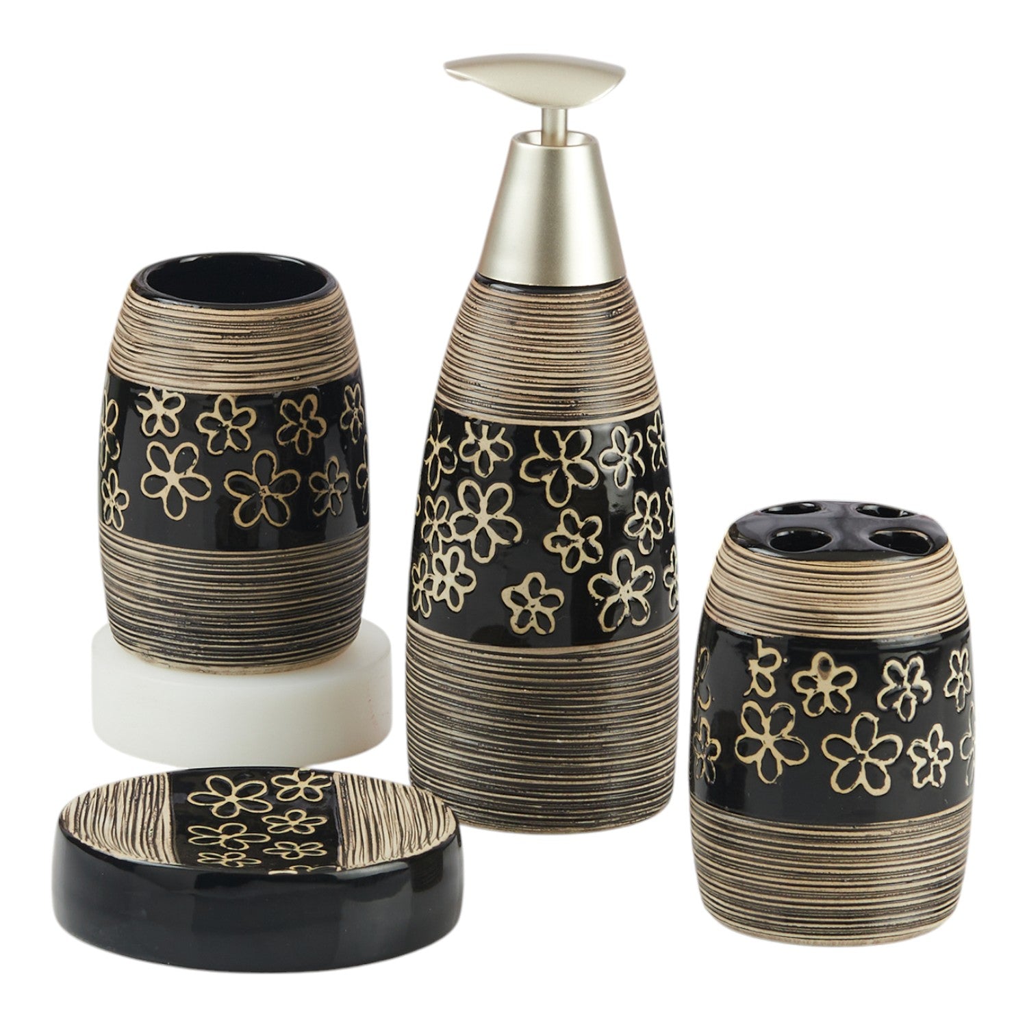 Kookee Ceramic Bathroom Sets, Brown, ART10060