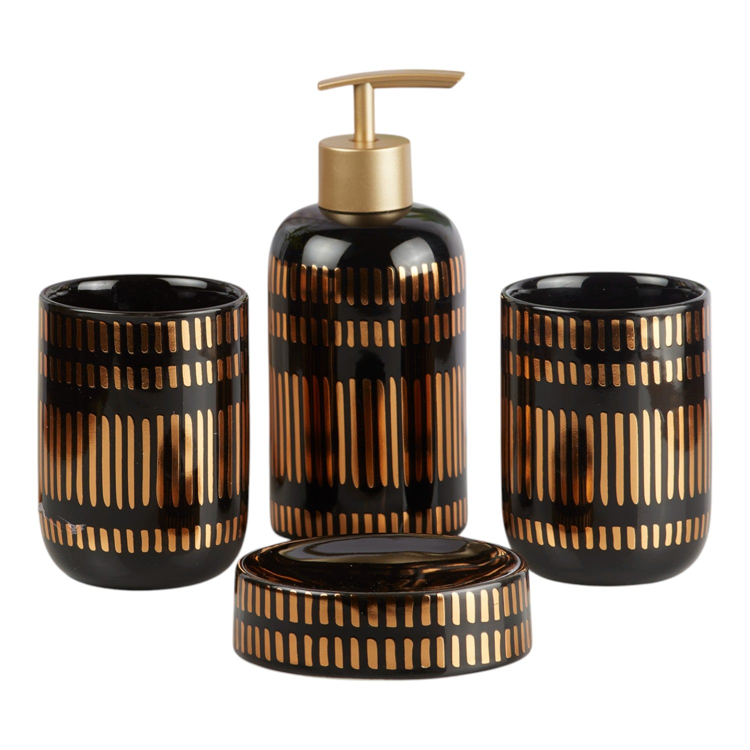 Kookee Ceramic Bathroom Sets, Black, ART10071