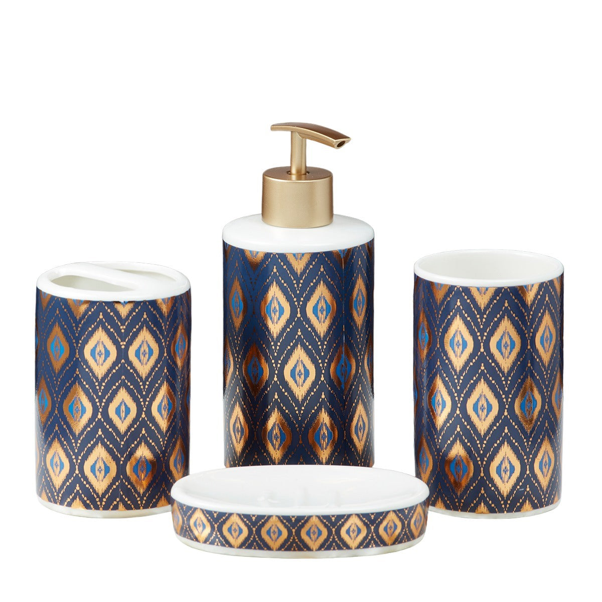 Kookee Ceramic Bathroom Sets, Blue, ART10073