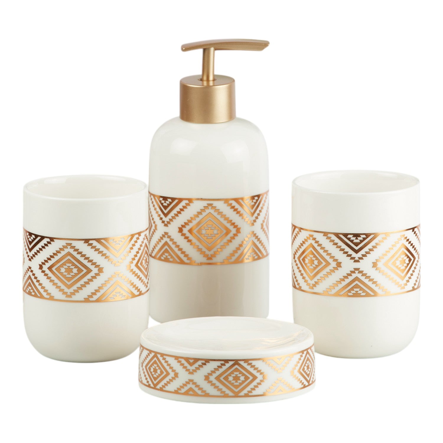 Kookee Ceramic Bathroom Sets, White, ART10078