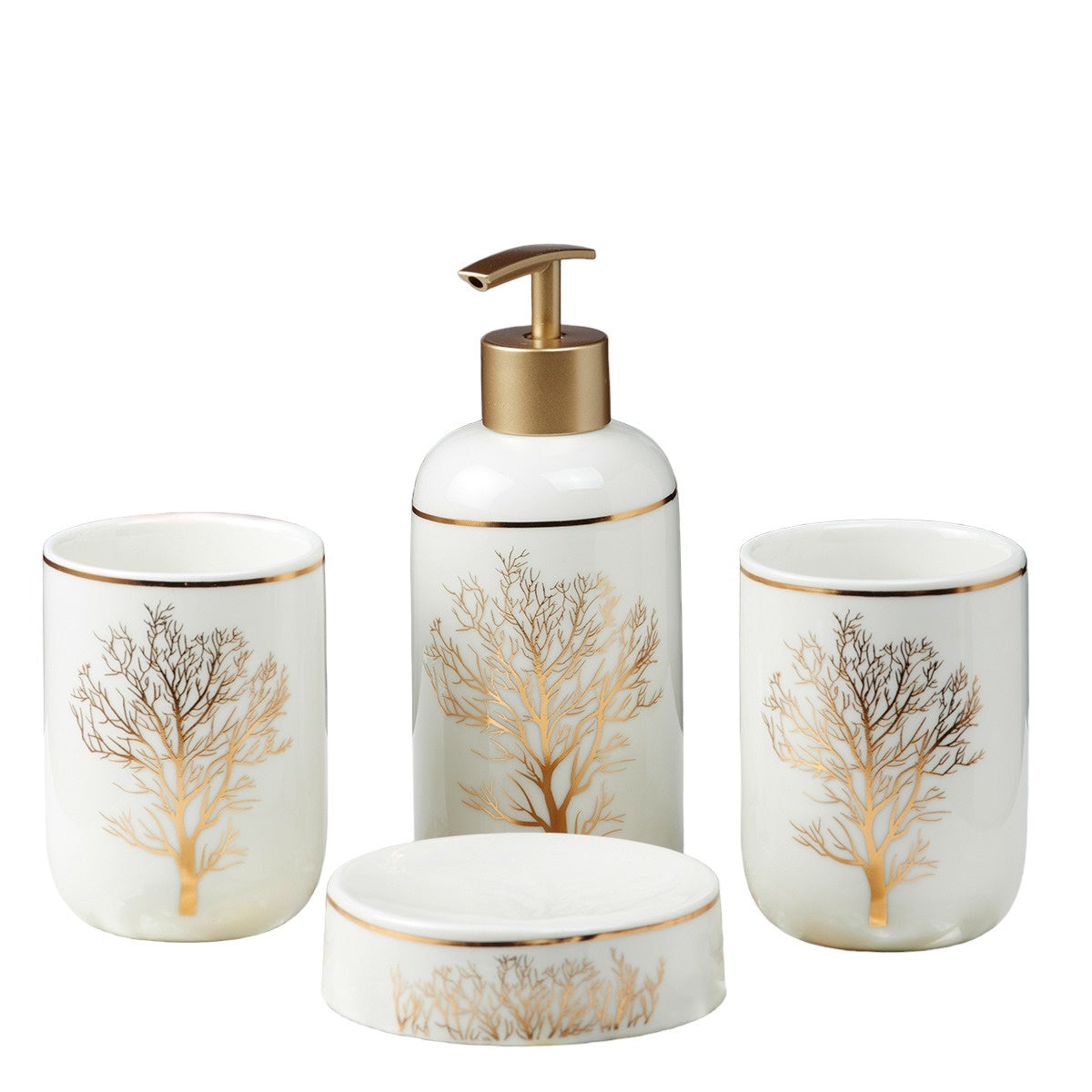 Kookee Ceramic Bathroom Sets, White, ART10079