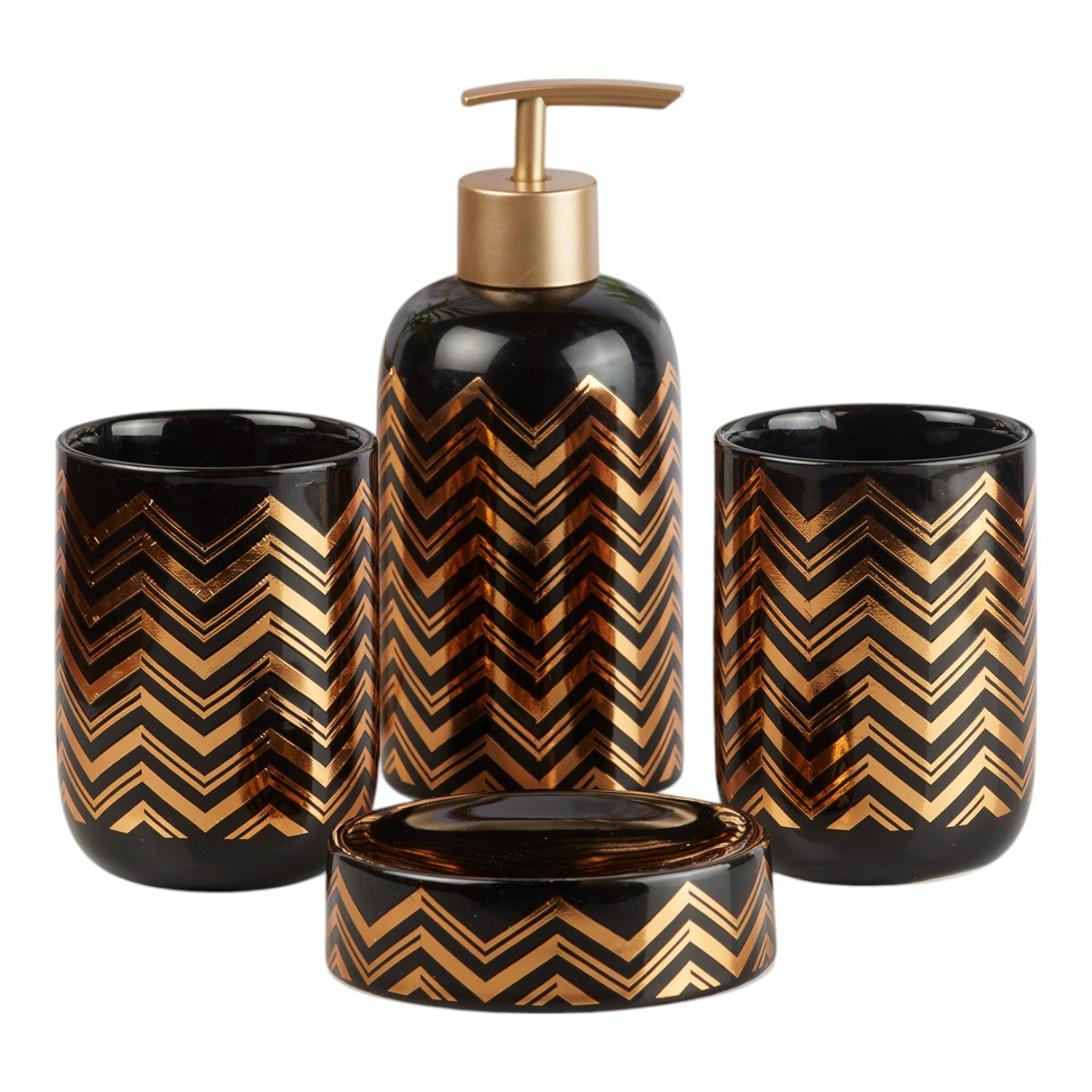 Kookee Ceramic Bathroom Sets, Black, ART10082