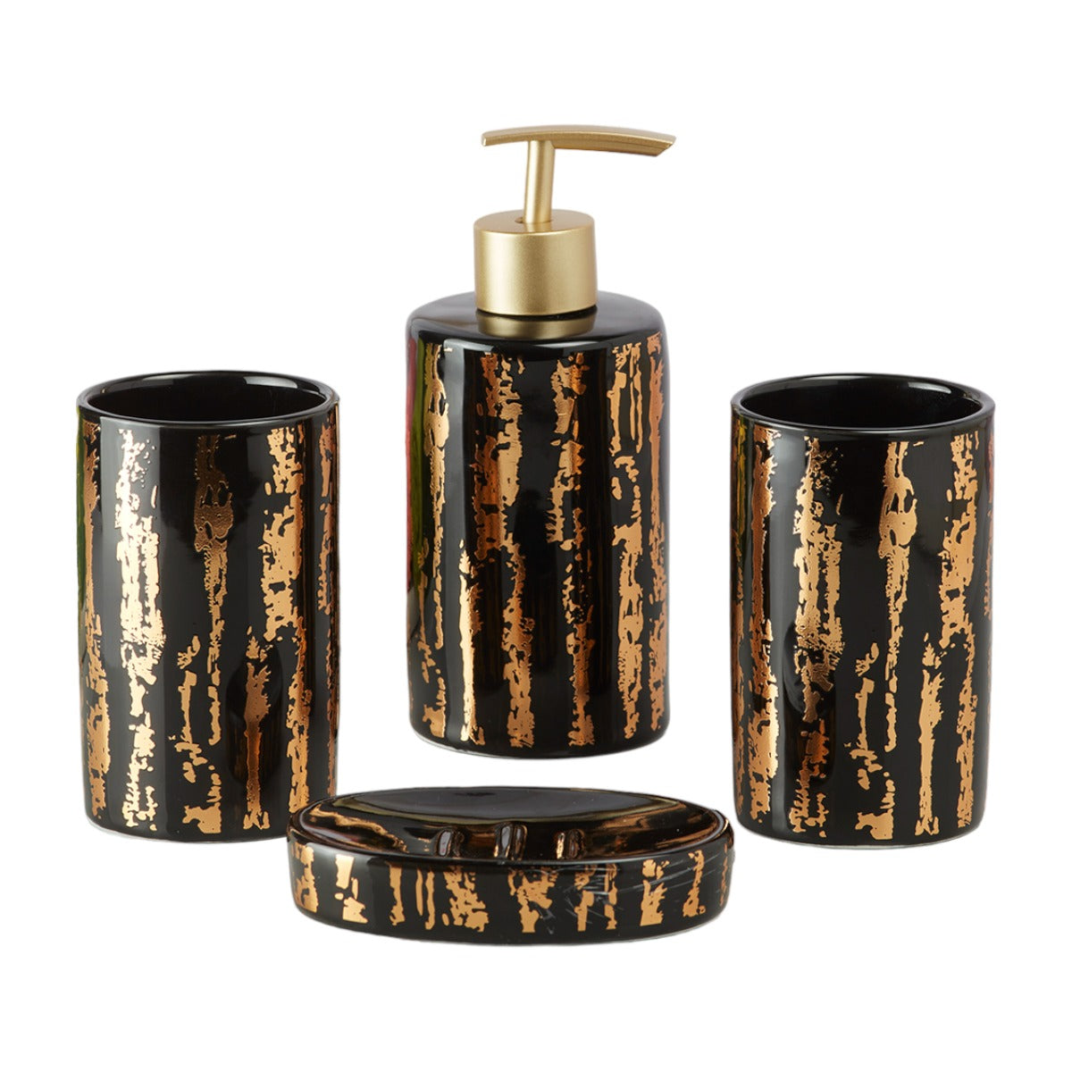 Kookee Ceramic Bathroom Sets, Black, ART10083