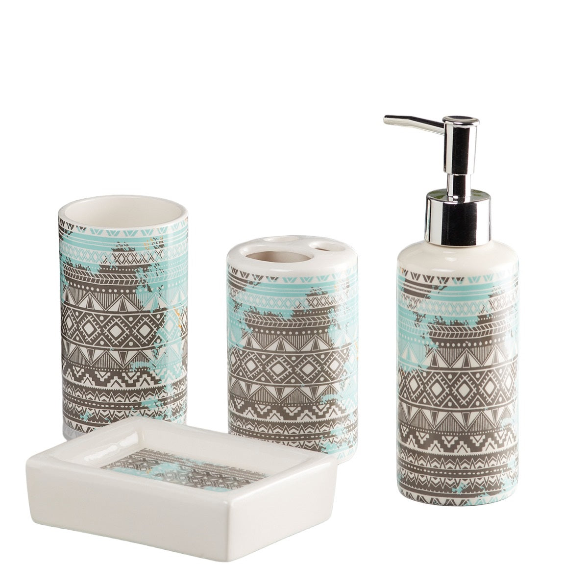 Kookee Ceramic Bathroom Sets, Multi, ART10087