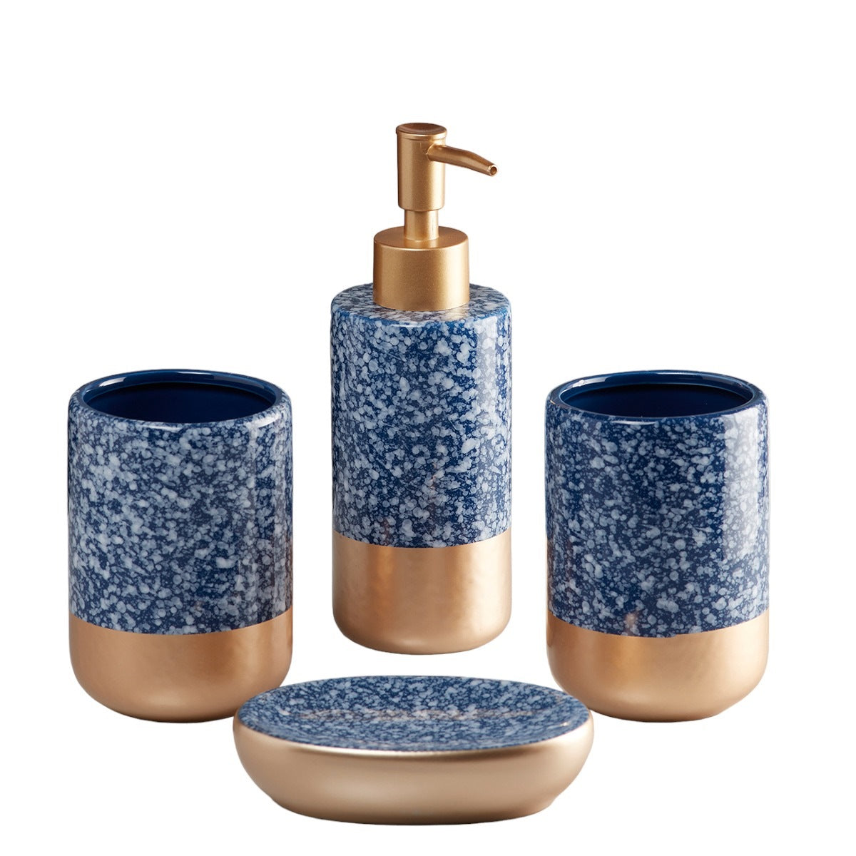 Kookee Ceramic Bathroom Sets, Blue, ART10088
