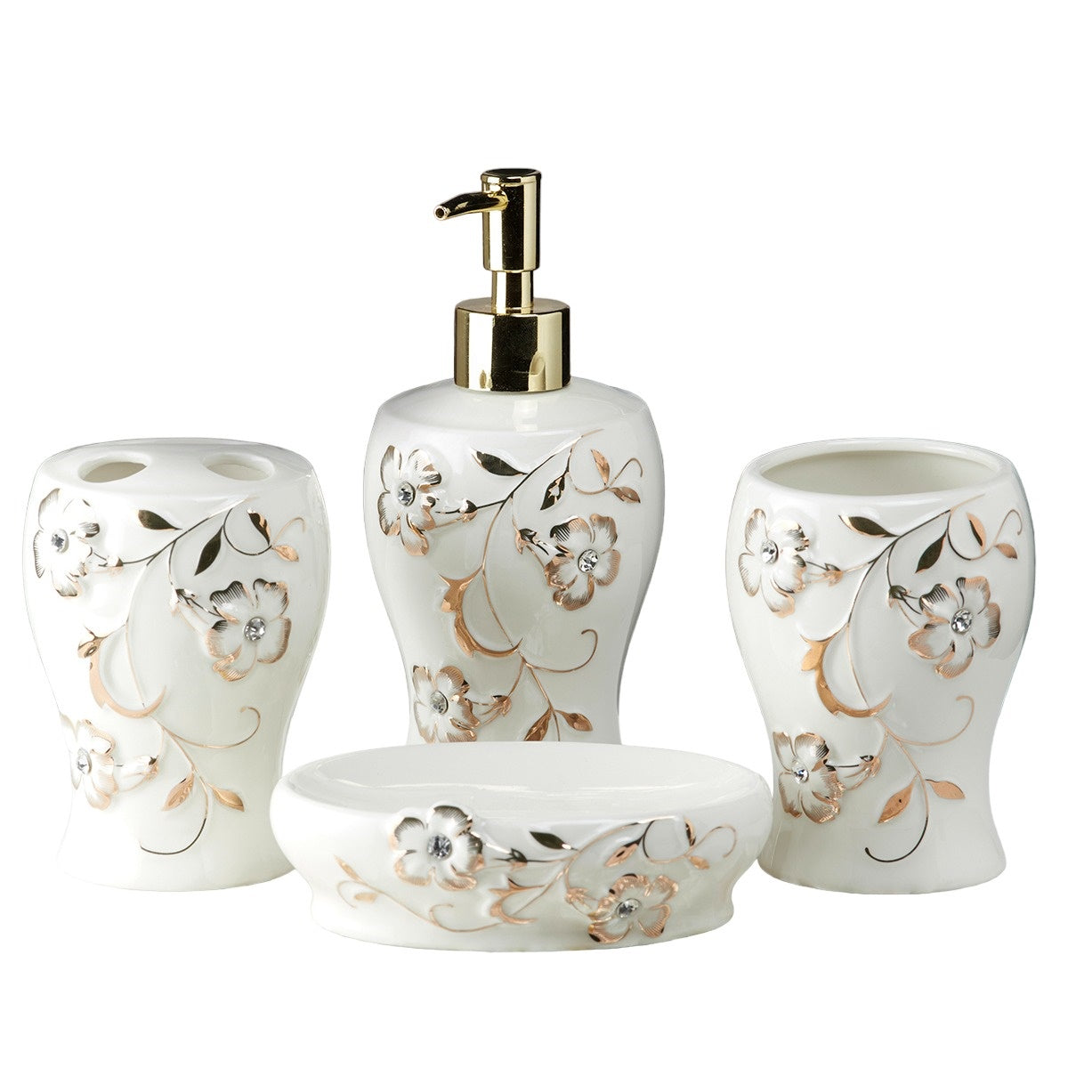 Kookee Ceramic Bathroom Sets, White, ART10094