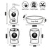 Ceramic Bathroom Accessories Set of 4 with Soap Dispenser (10103)