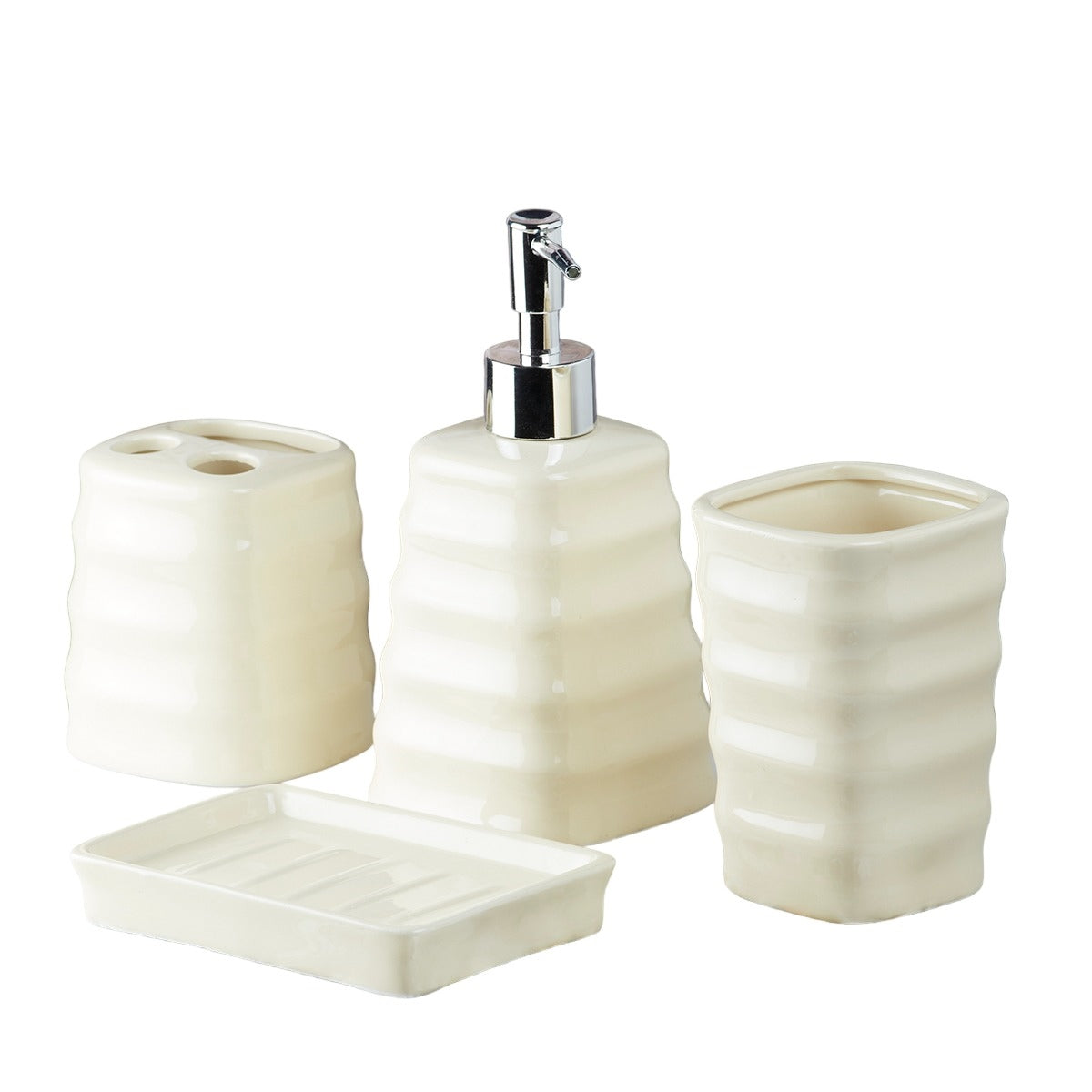 Kookee Ceramic Bathroom Sets, Off White, ART10110