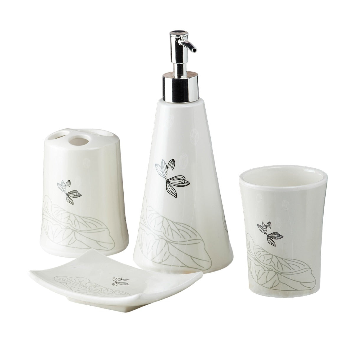 Kookee Ceramic Bathroom Sets, White, ART10115