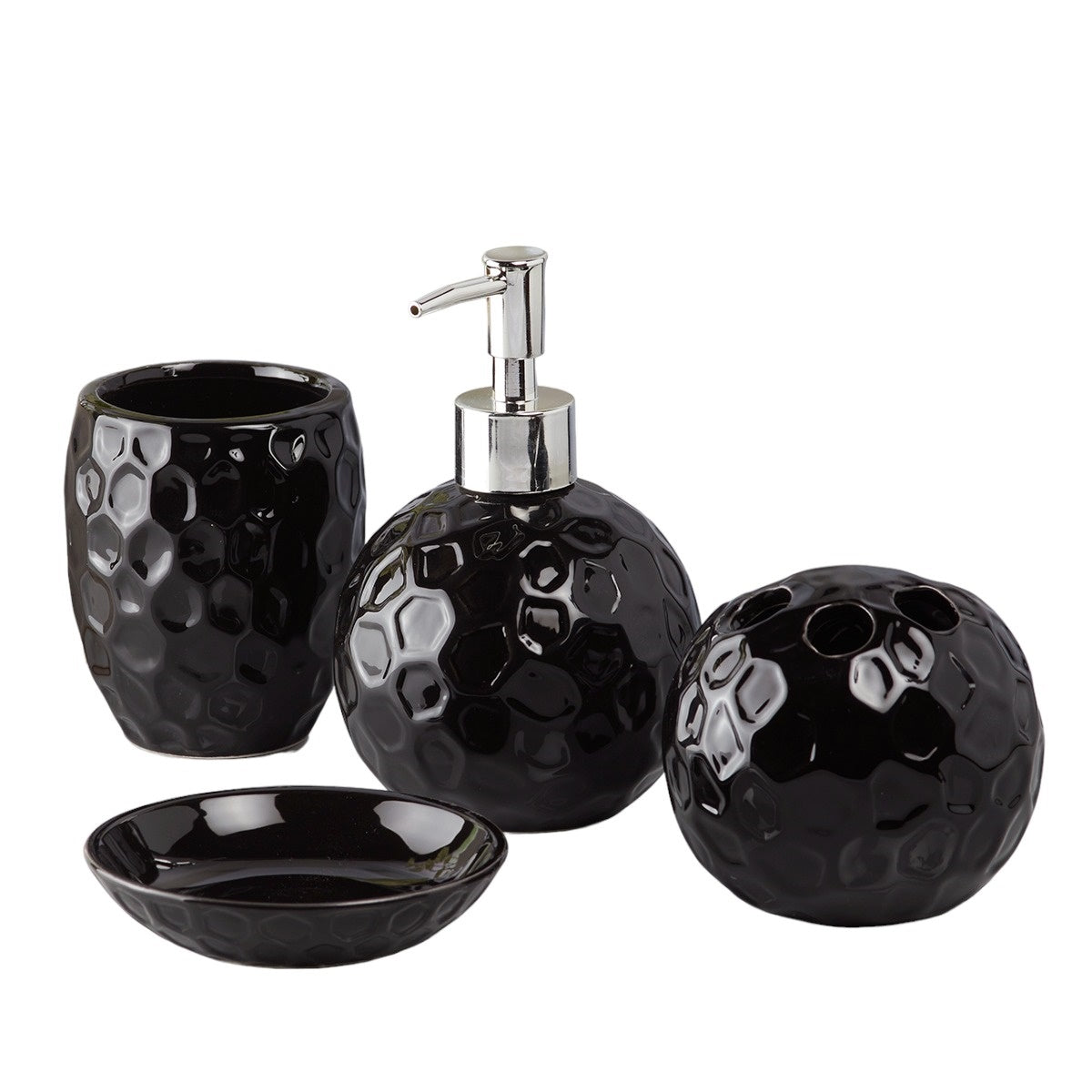 Kookee Ceramic Bathroom Sets, Black, ART10118
