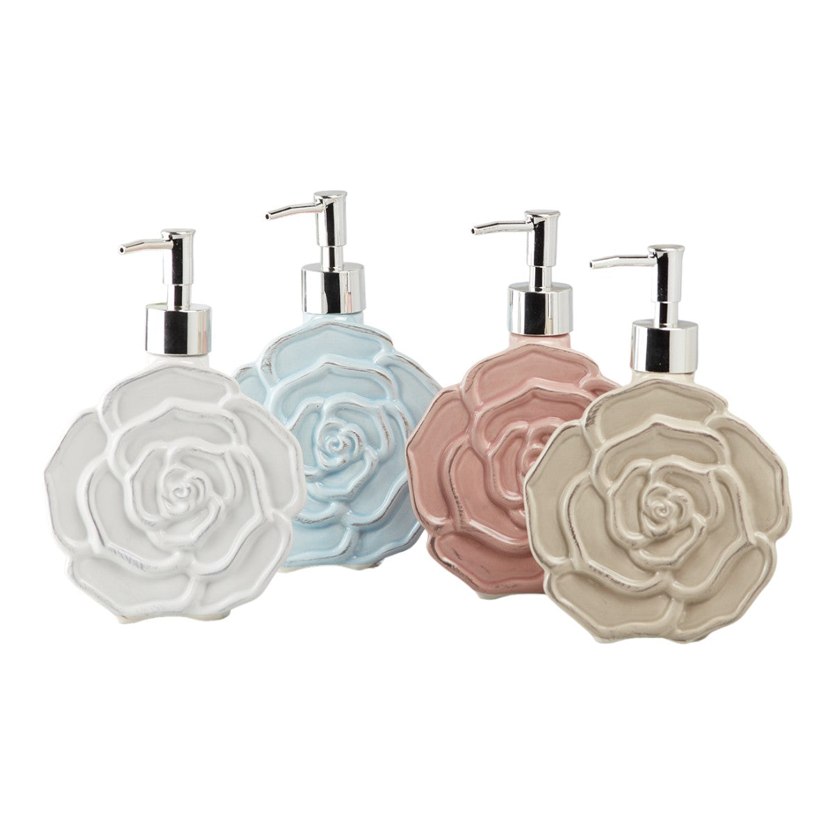 Ceramic Soap Dispenser for handwash for Bathroom, Multicolor, (Set of 4) (10131)