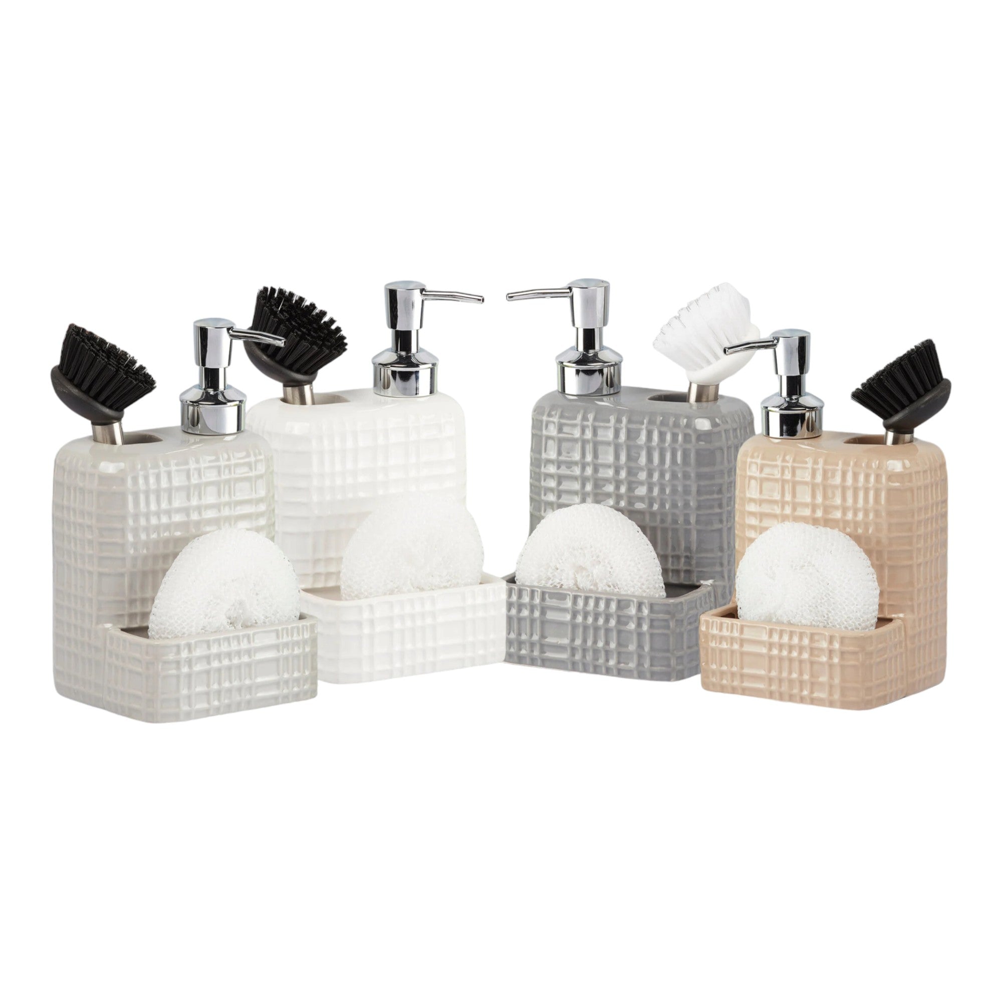 Ceramic Soap Dispenser for handwash for Bathroom, Multicolor, (Set of 4) (10138)