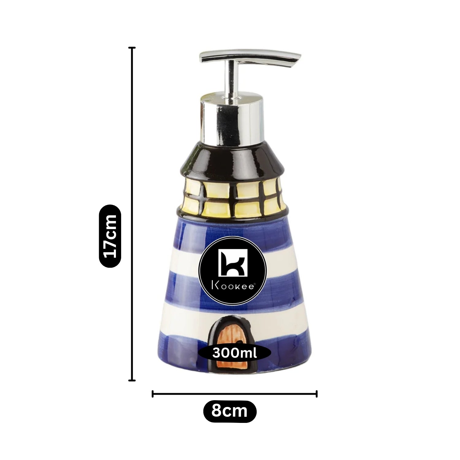 Ceramic Soap Dispenser for handwash for Bathroom, Blue, (Set of 1) (10143)
