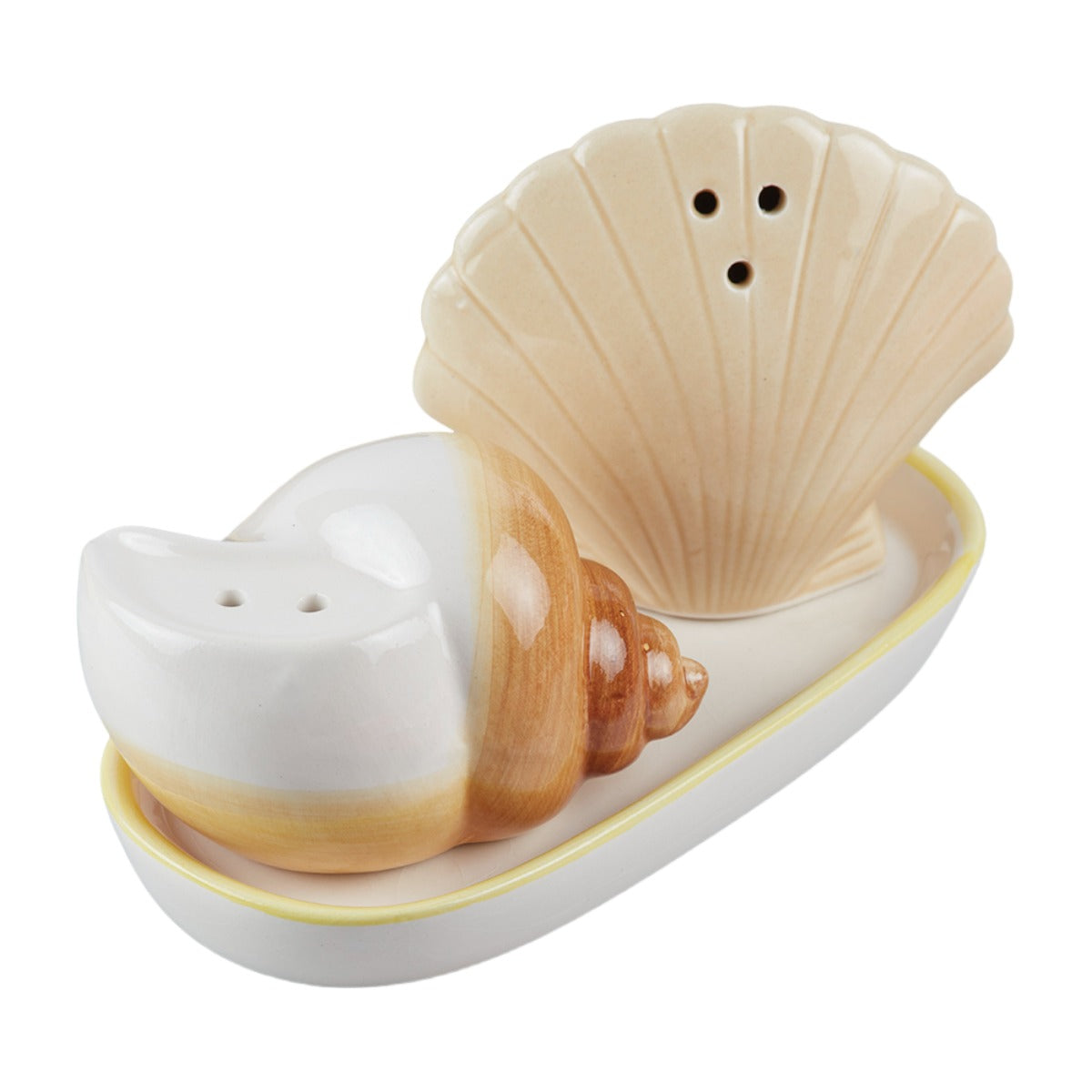 Ceramic Salt Pepper Container Set with tray (10147)