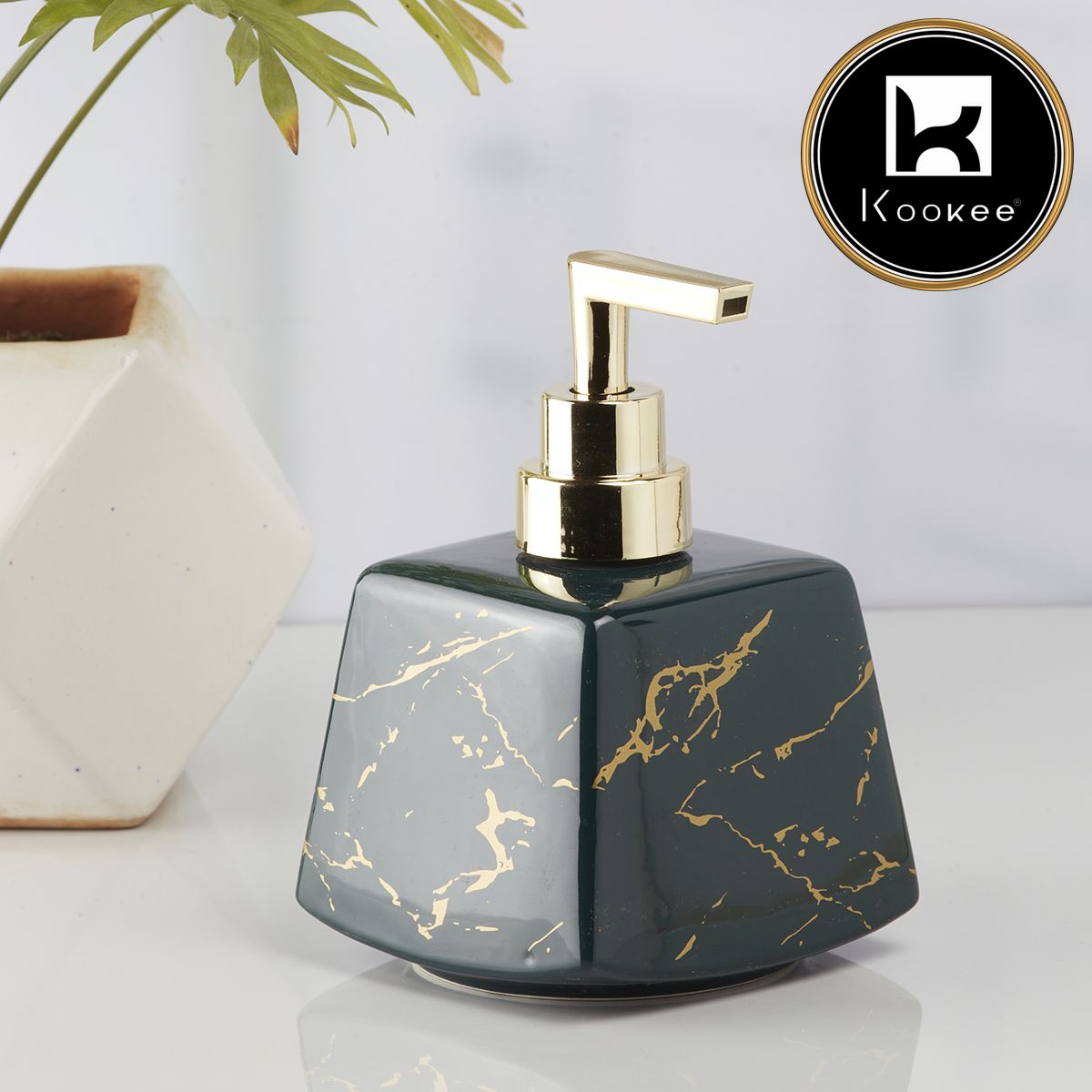 Kookee Ceramic Soap Dispensers, Green, ART10151