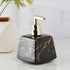 Ceramic Soap Dispenser handwash Pump for Bathroom, Set of 1, Black/Gold (10153)