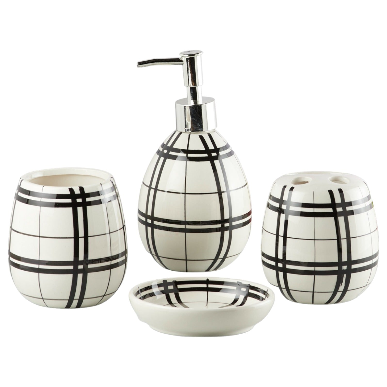 Kookee Ceramic Bathroom Sets, Black, ART10156