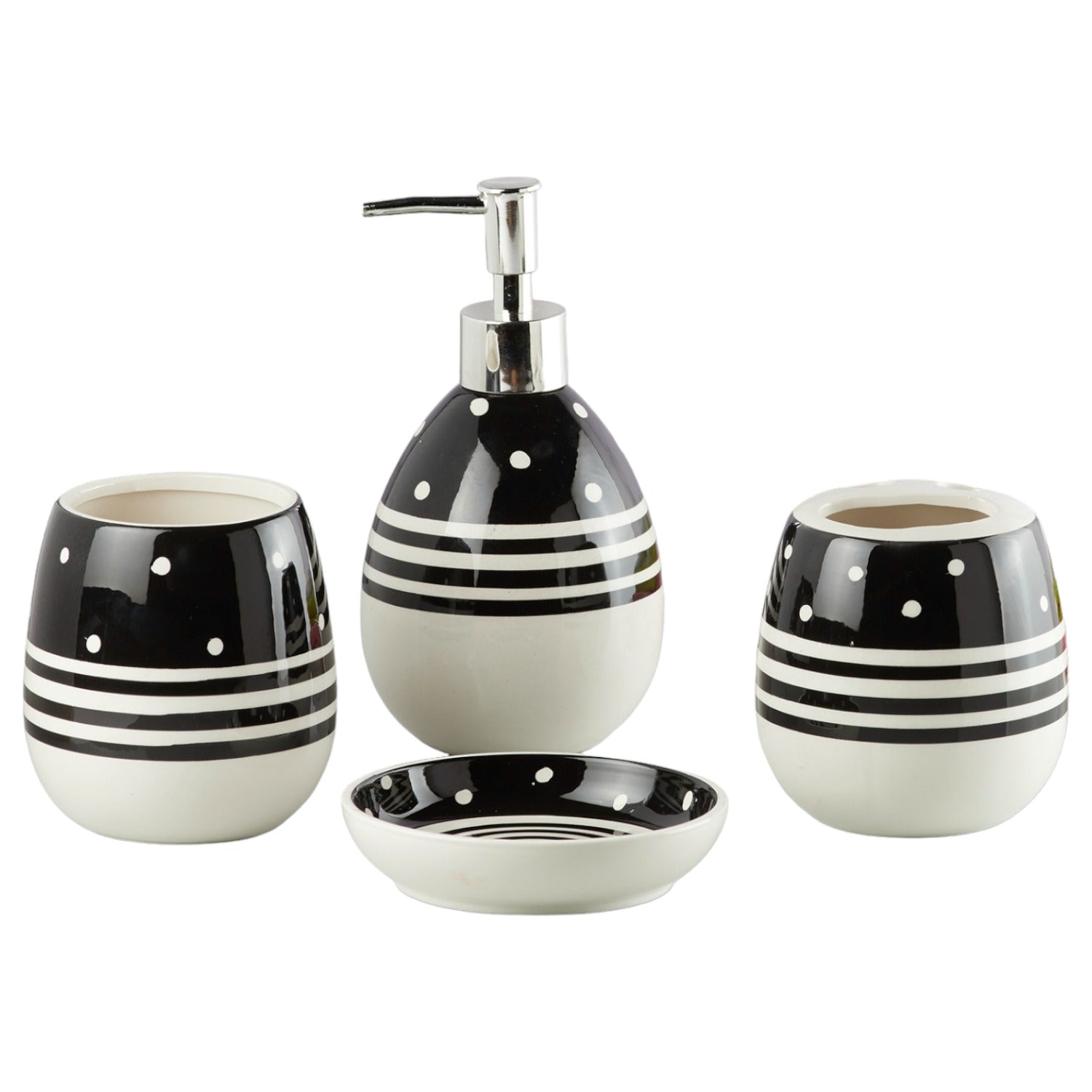 Kookee Ceramic Bathroom Sets, Black, ART10158