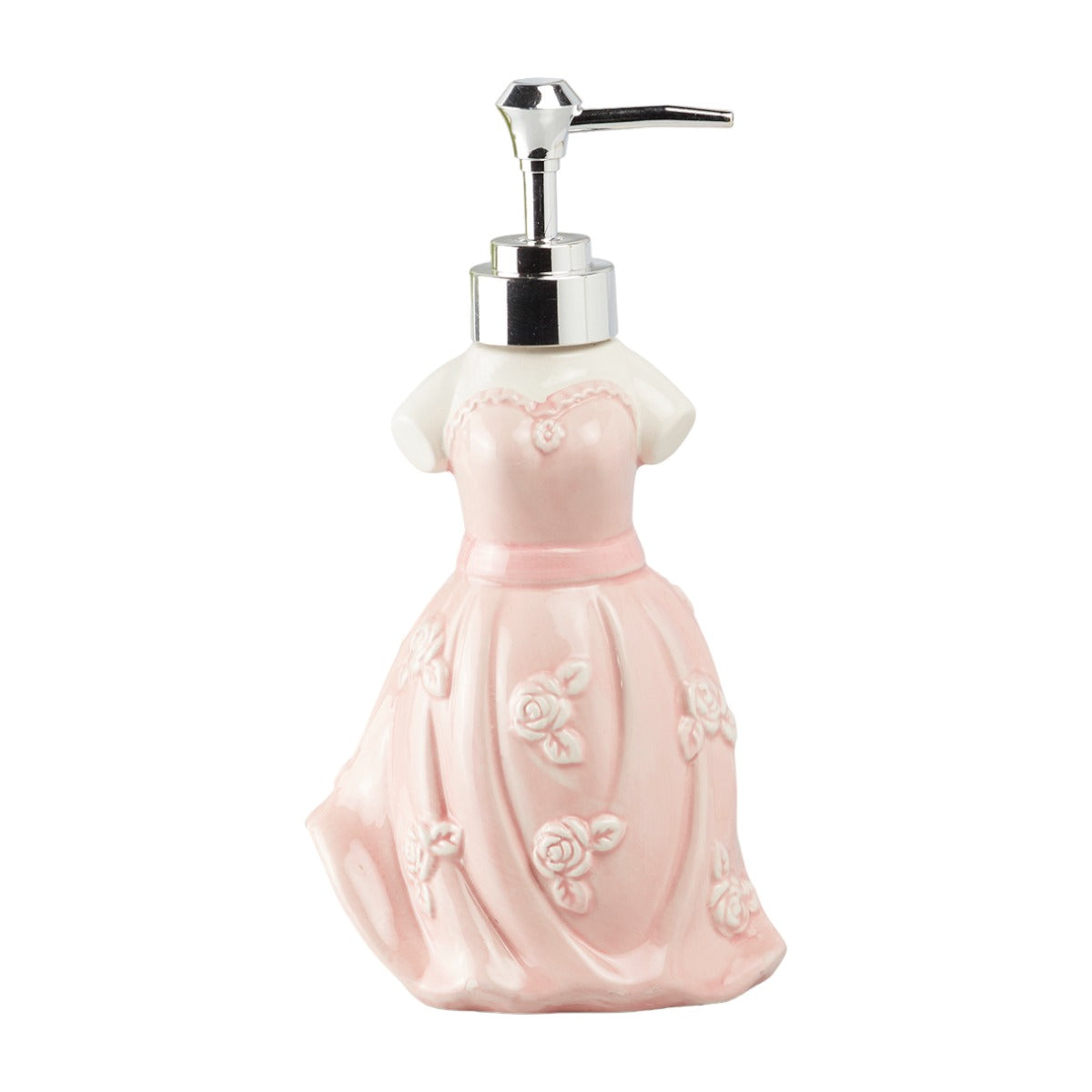Ceramic Soap Dispenser for handwash for Bathroom, Pink, (Set of 1) (10160)