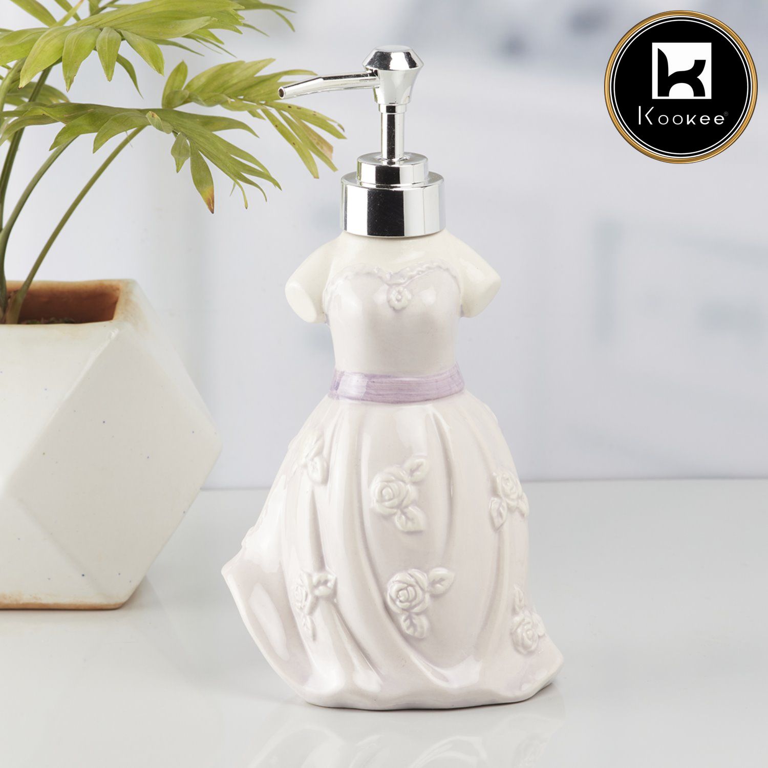 Kookee Ceramic Soap Dispensers, Purple, ART10161