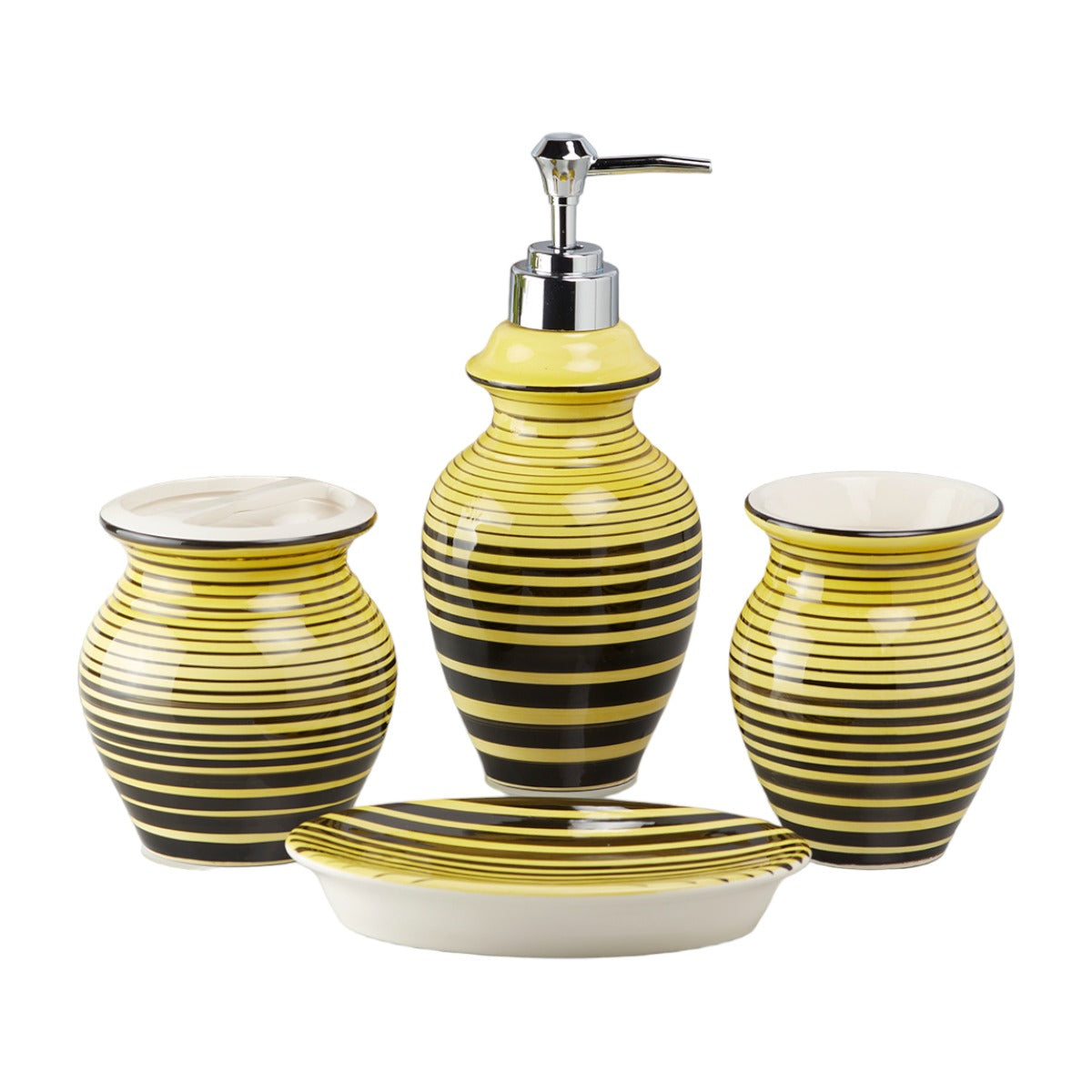 Kookee Ceramic Bathroom Sets, Yellow, ART10188