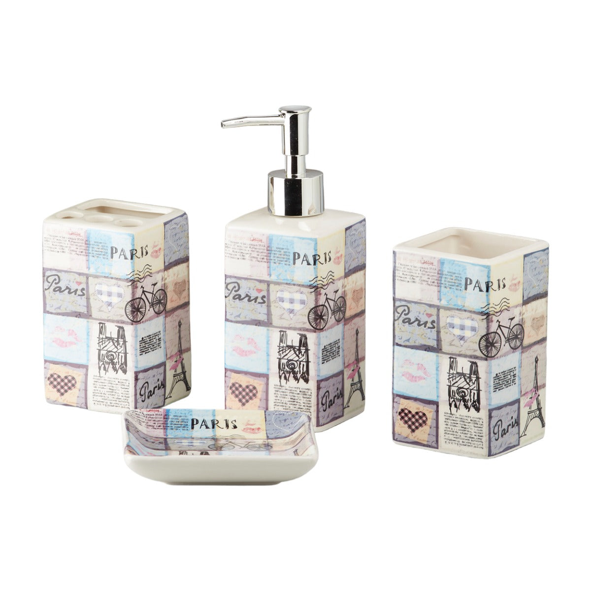 Kookee Ceramic Bathroom Sets, Multi, ART10189