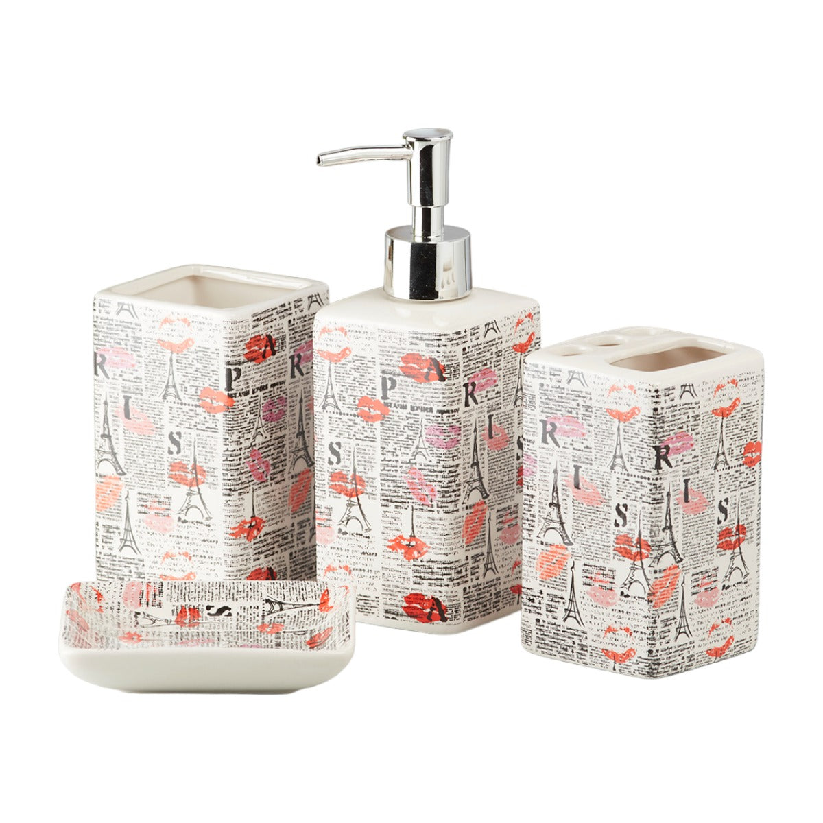 Kookee Ceramic Bathroom Sets, Multi, ART10190