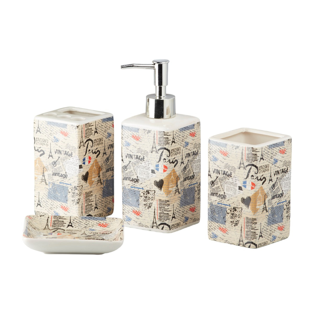 Kookee Ceramic Bathroom Sets, Multi, ART10191