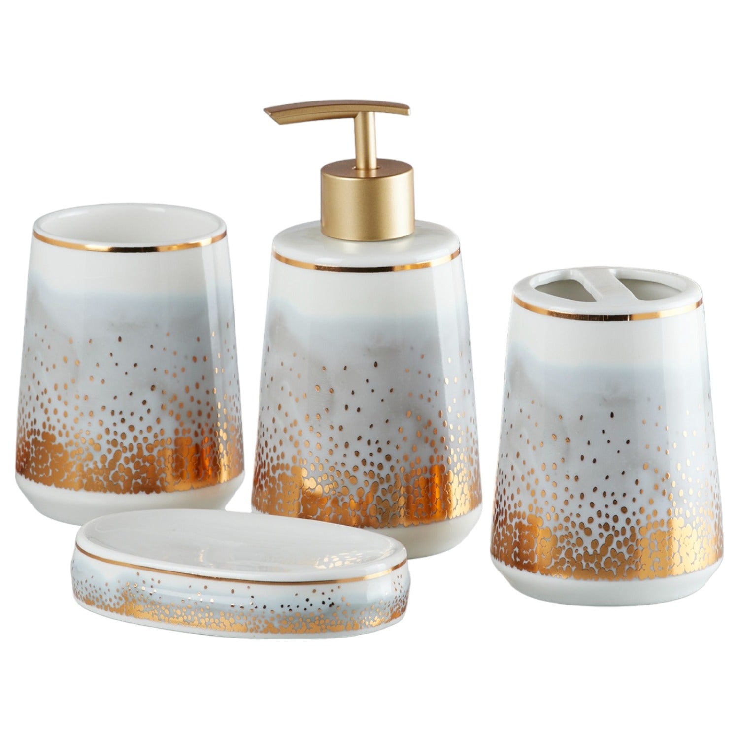 Kookee Ceramic Bathroom Sets, Grey, ART10192