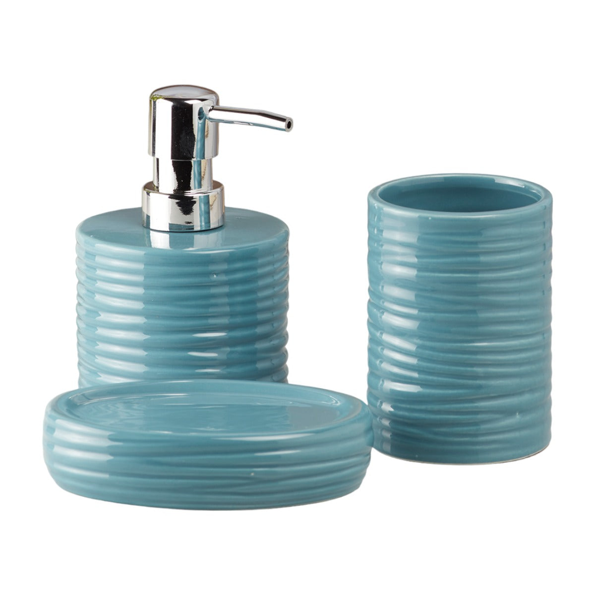 Kookee Ceramic Bathroom Sets, Blue, ART10197