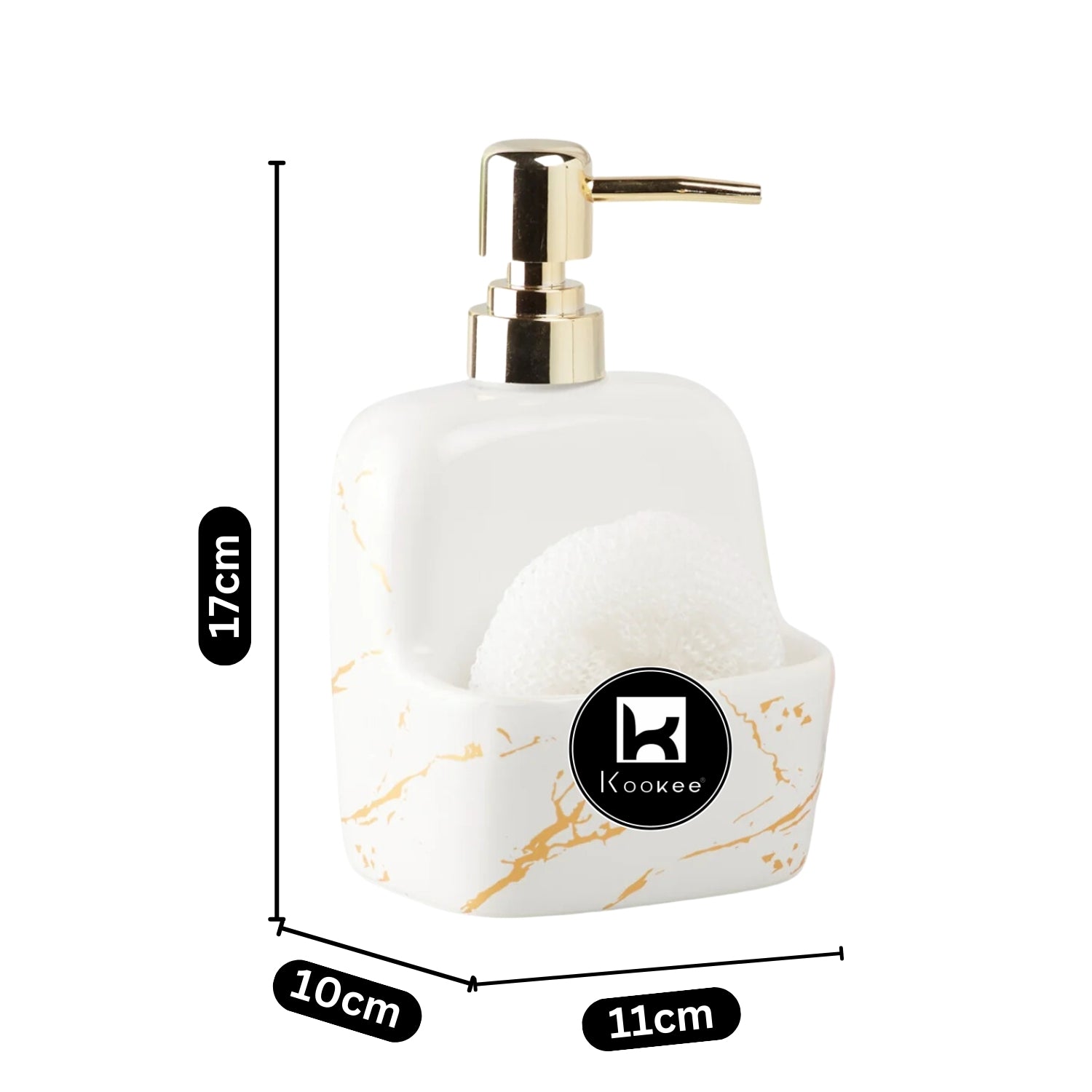 Kookee Ceramic Soap Dispensers, White, ART10204