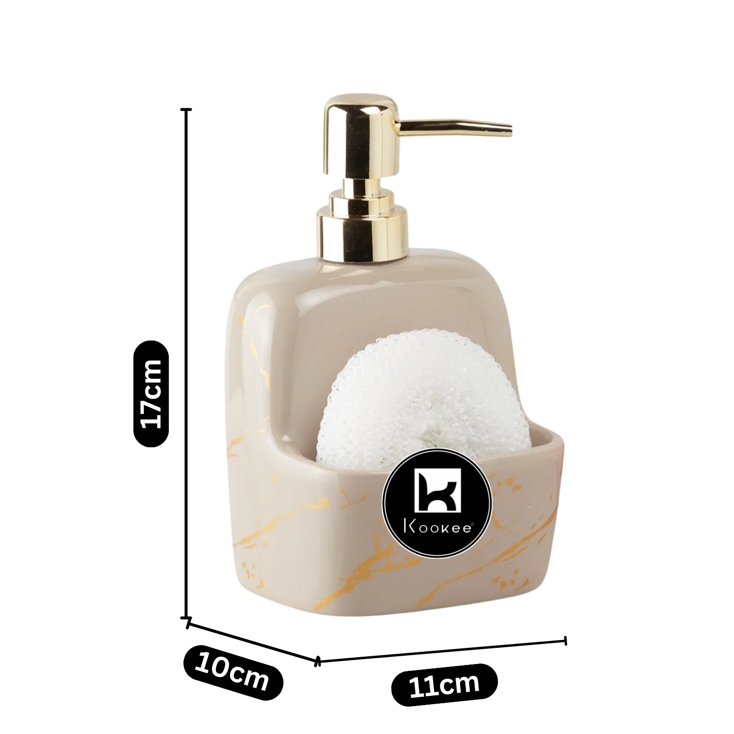 Kookee Ceramic Soap Dispensers, Beige, ART10205