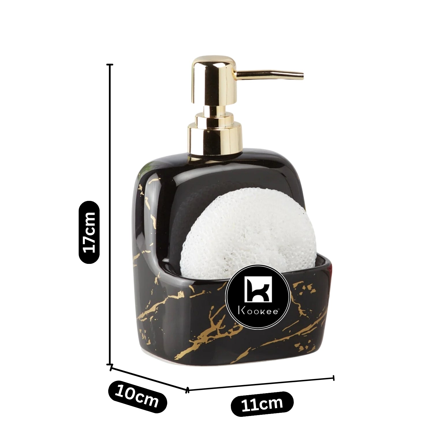 Kookee Ceramic Soap Dispensers, Black, ART10207