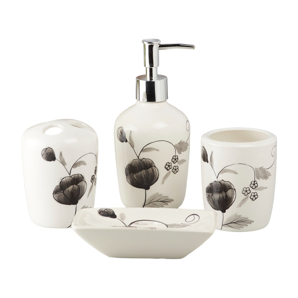 Kookee Ceramic Bathroom Sets, Multi, ART10212