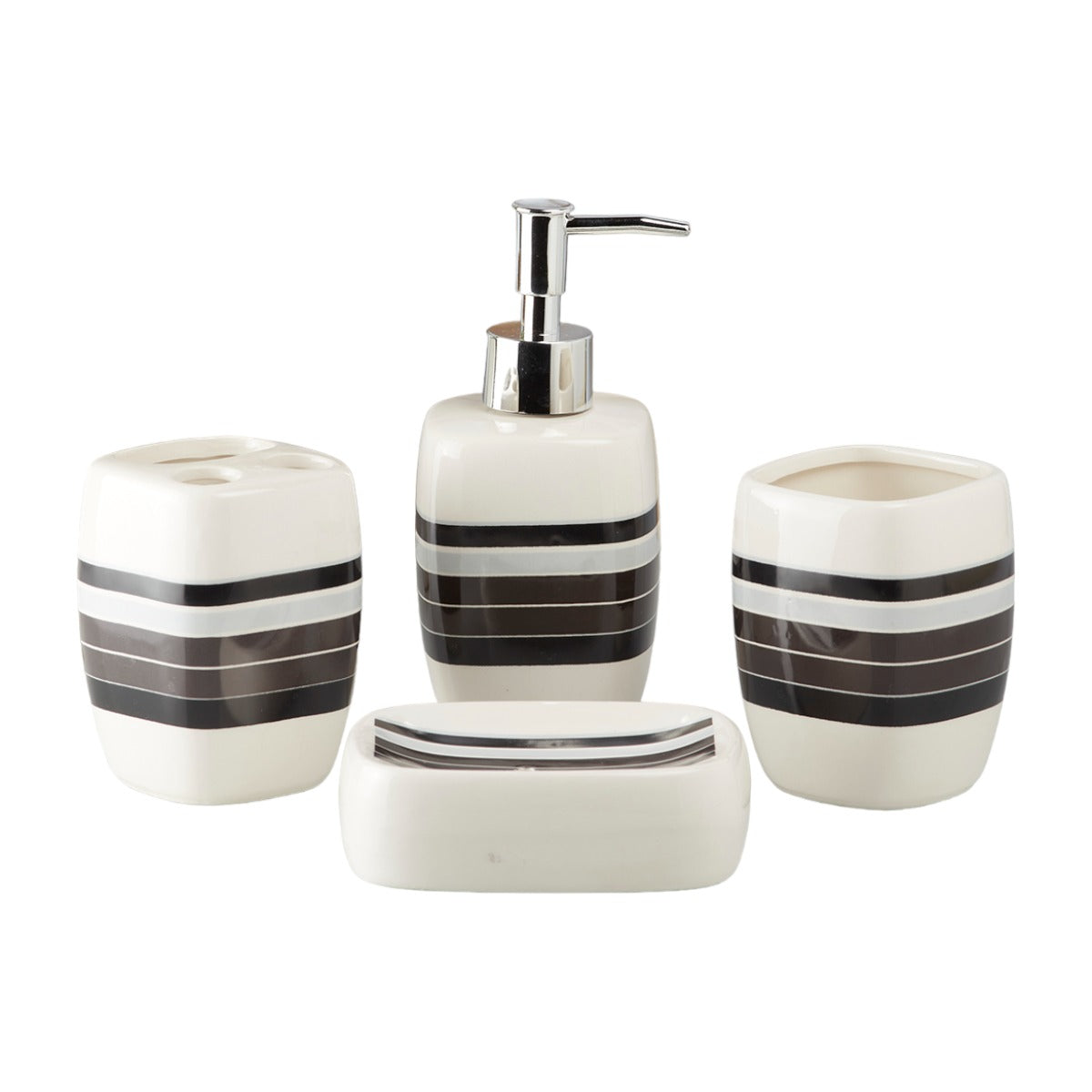 Kookee Ceramic Bathroom Sets, Multi, ART10218