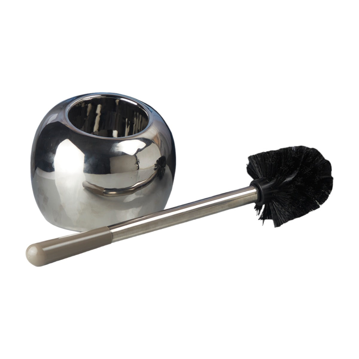 Kookee Ceramic Toilet Brush Holders, Silver, ART10221