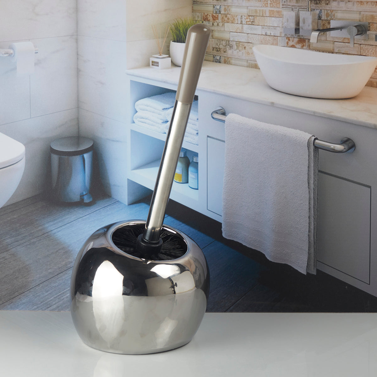 Ceramic Toilet Brush Holder for Bathroom (10220)
