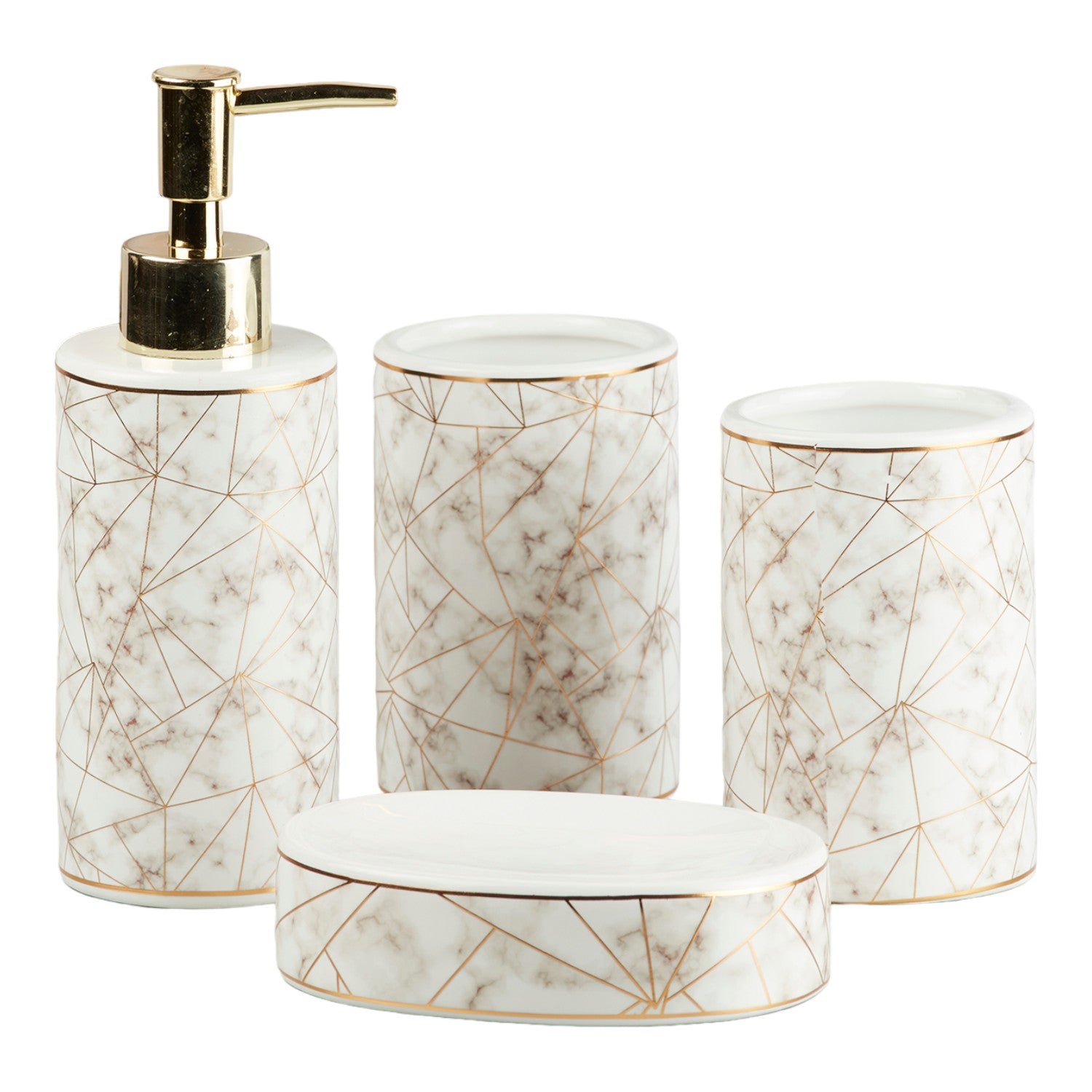 Kookee Ceramic Bathroom Sets, White, ART10225