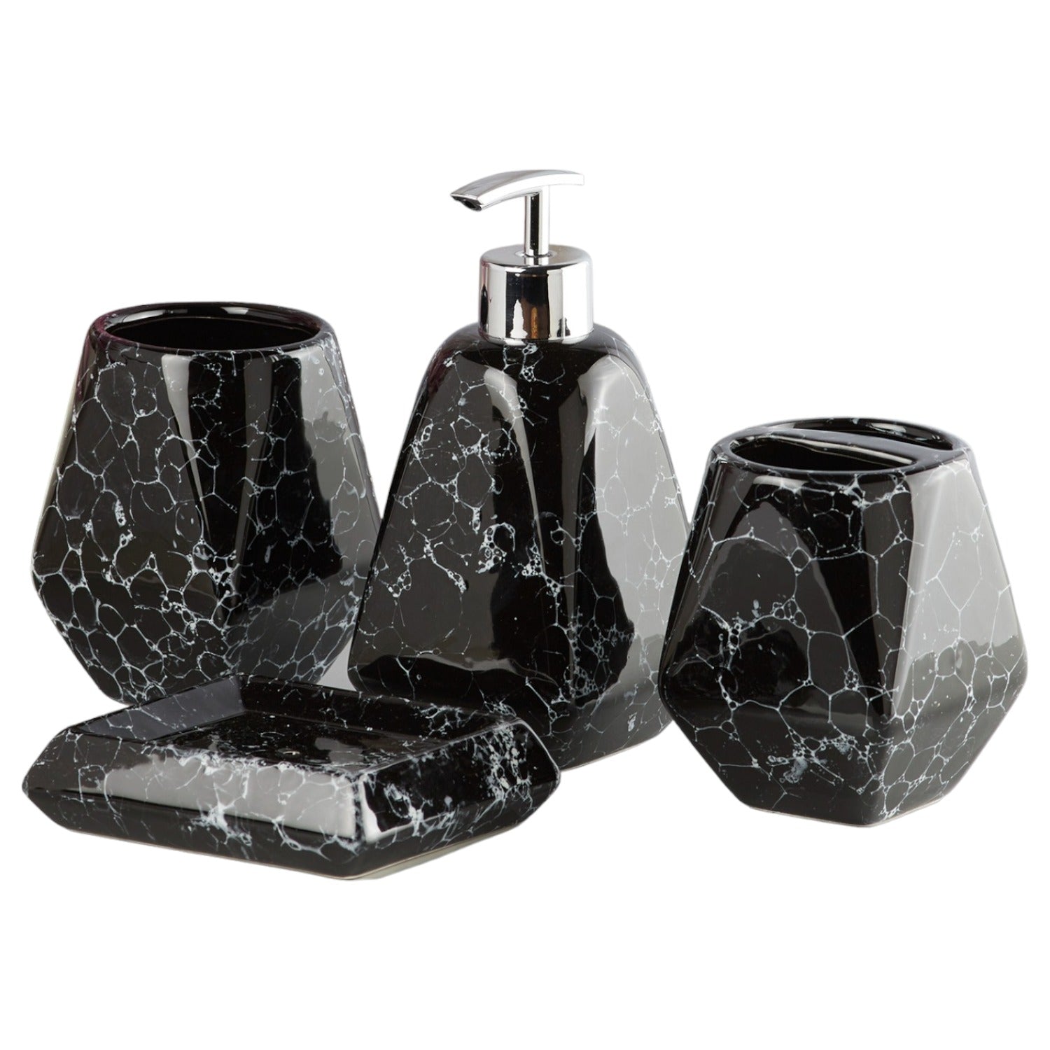 Kookee Ceramic Bathroom Sets, Black, ART10227