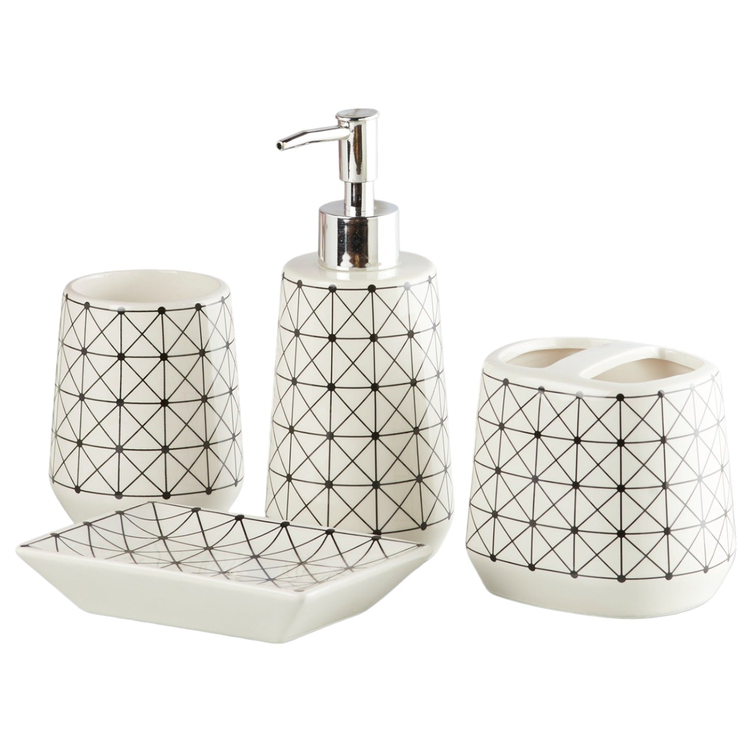 Kookee Ceramic Bathroom Sets, White, ART10229