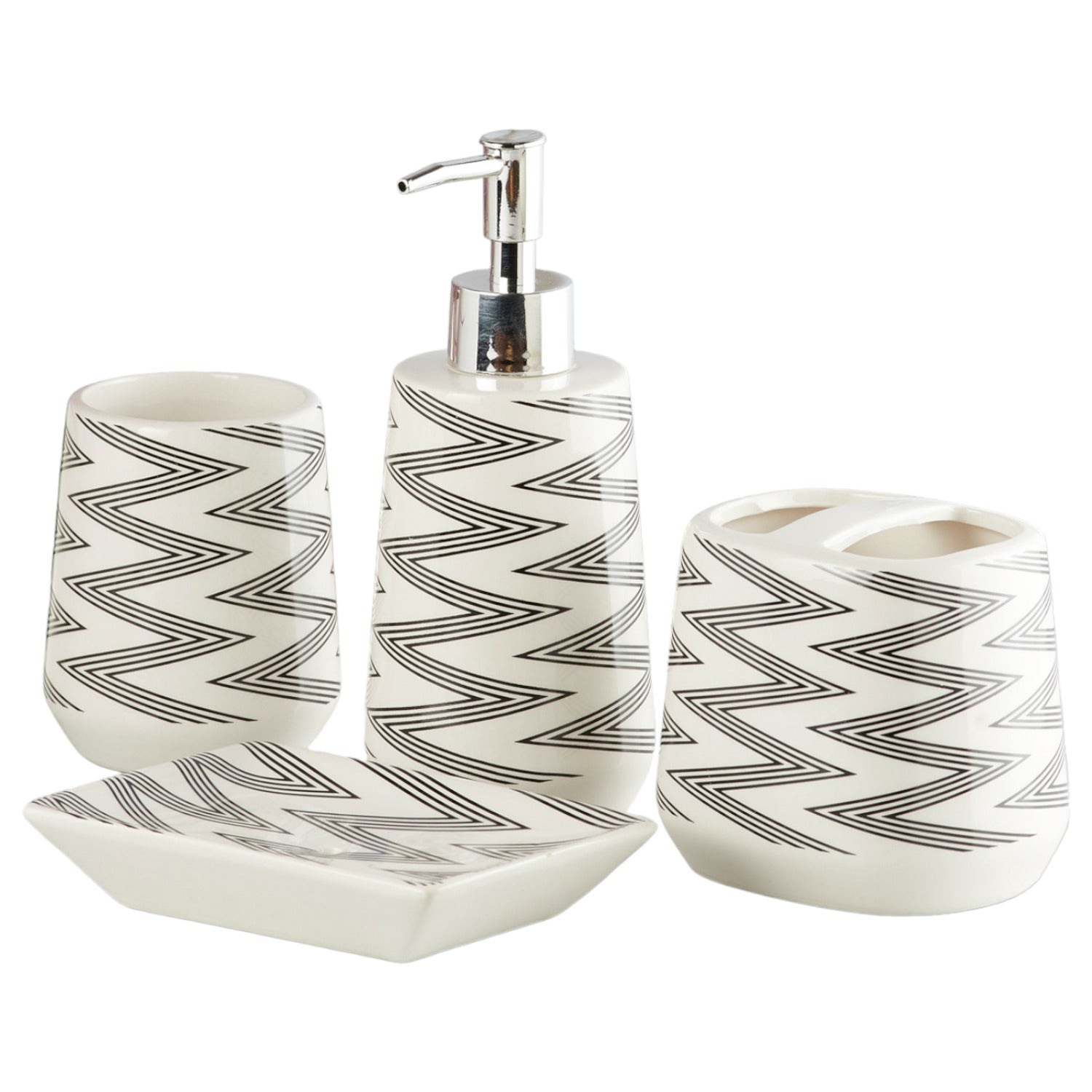 Kookee Ceramic Bathroom Sets, White, ART10230