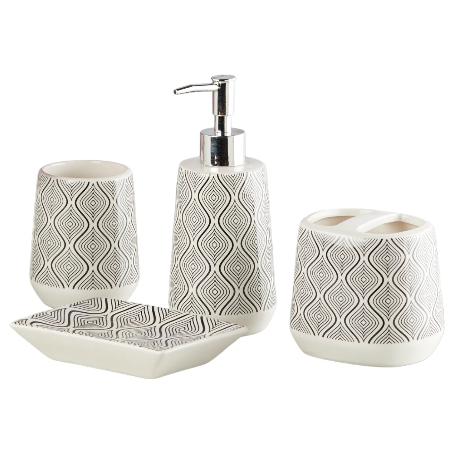 Kookee Ceramic Bathroom Sets, White, ART10231