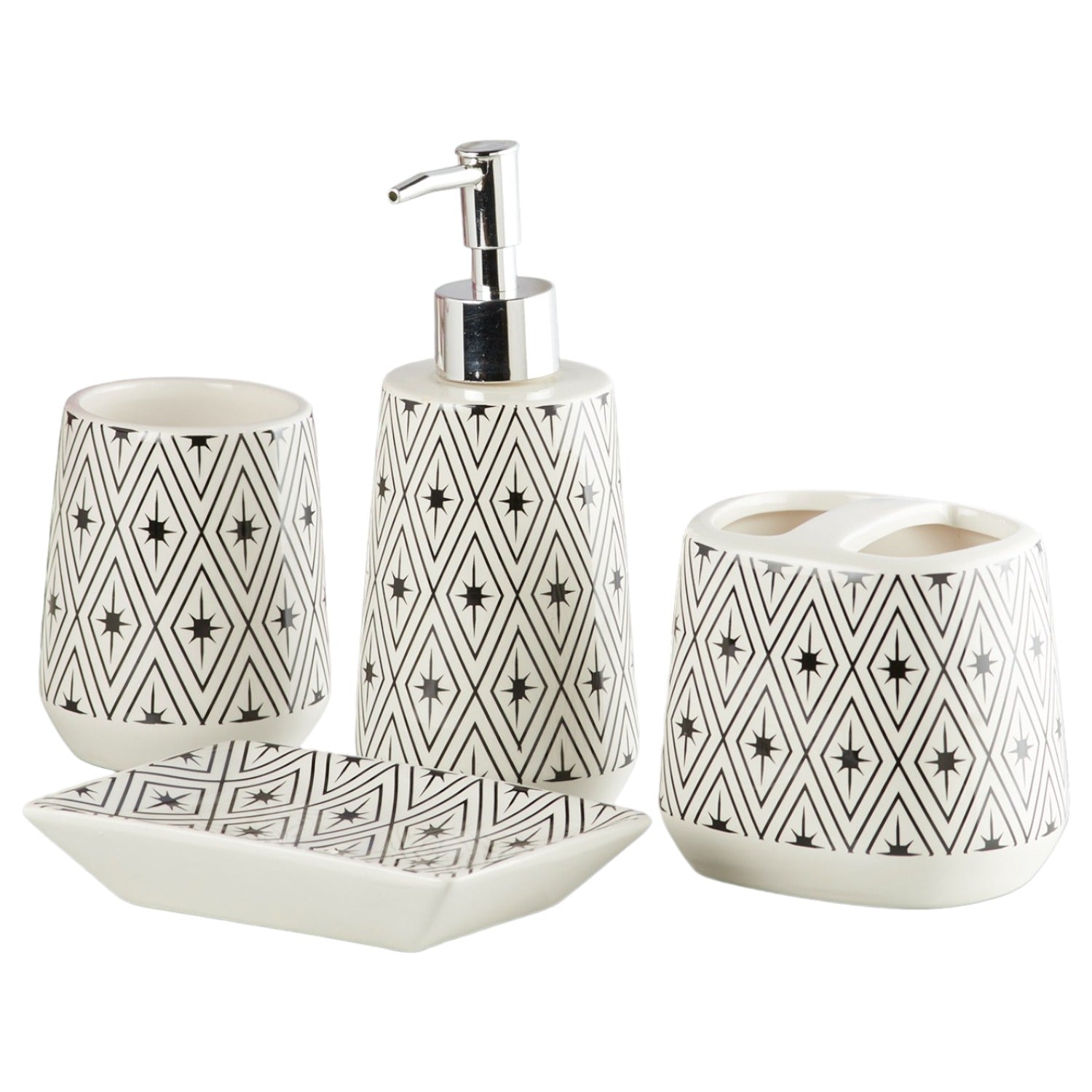 Kookee Ceramic Bathroom Sets, White, ART10232
