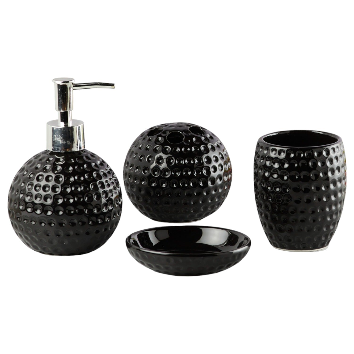 Kookee Ceramic Bathroom Sets, Black, ART10240