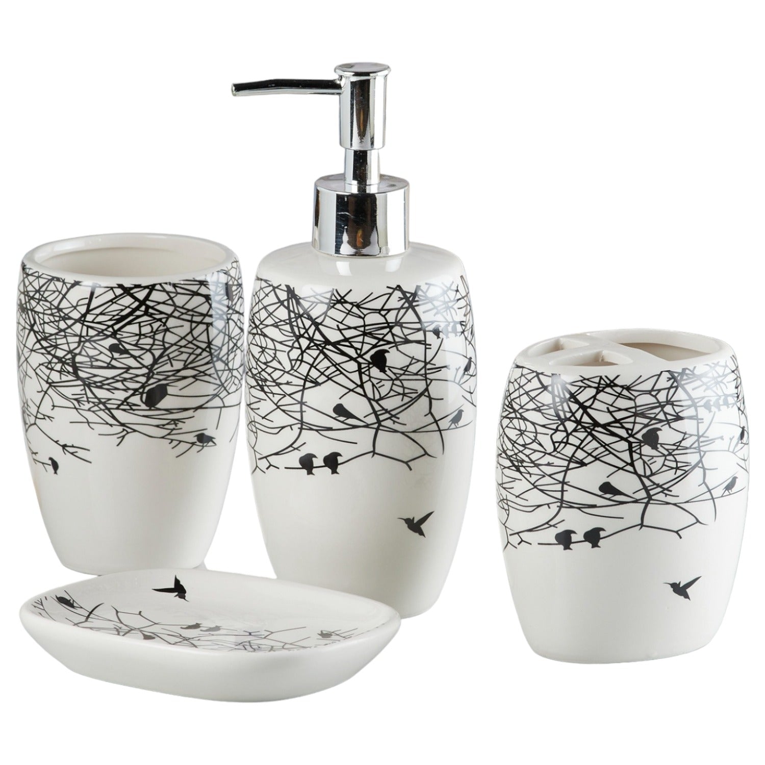 Kookee Ceramic Bathroom Sets, White, ART10242