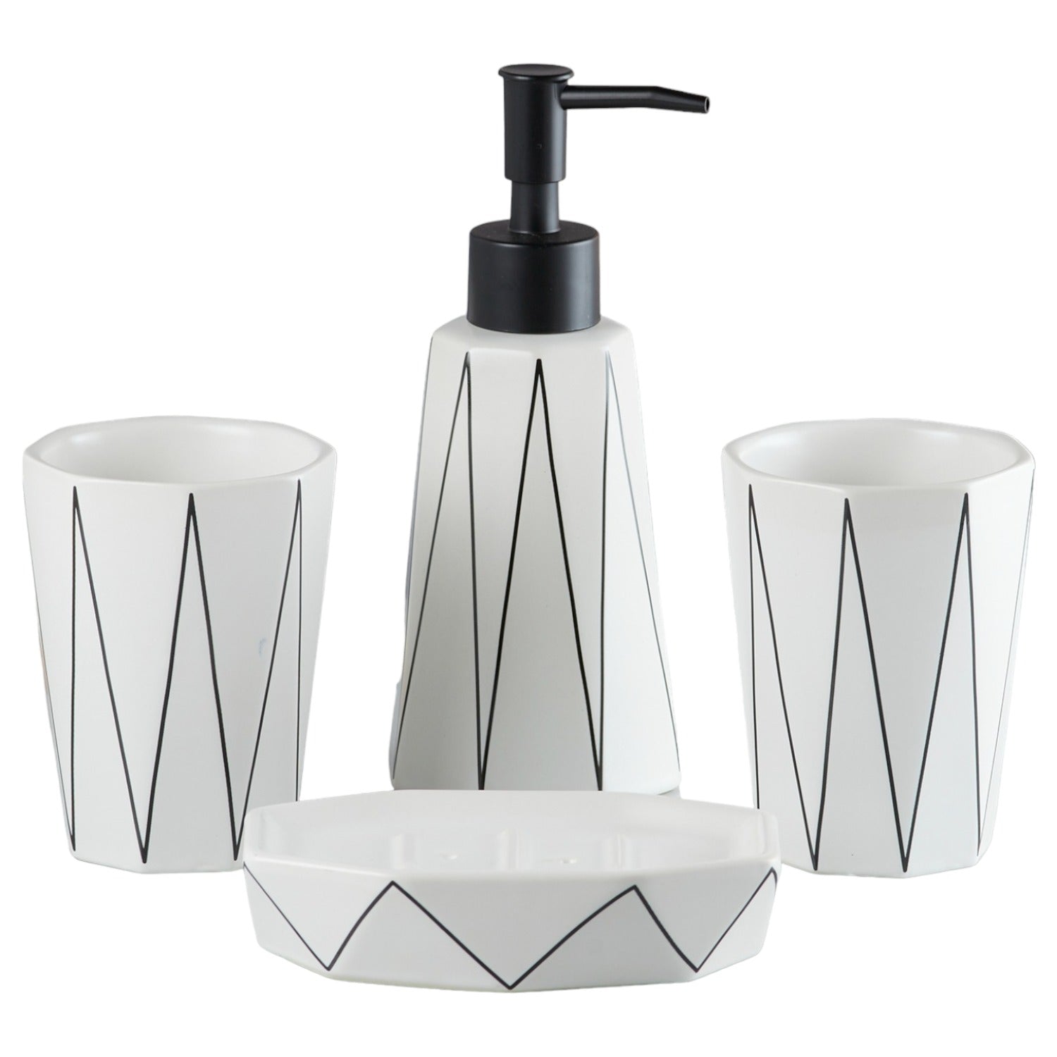 Kookee Ceramic Bathroom Sets, White, ART10244