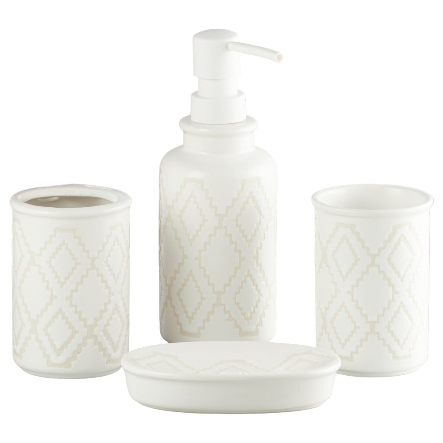 Kookee Ceramic Bathroom Sets, White, ART10247