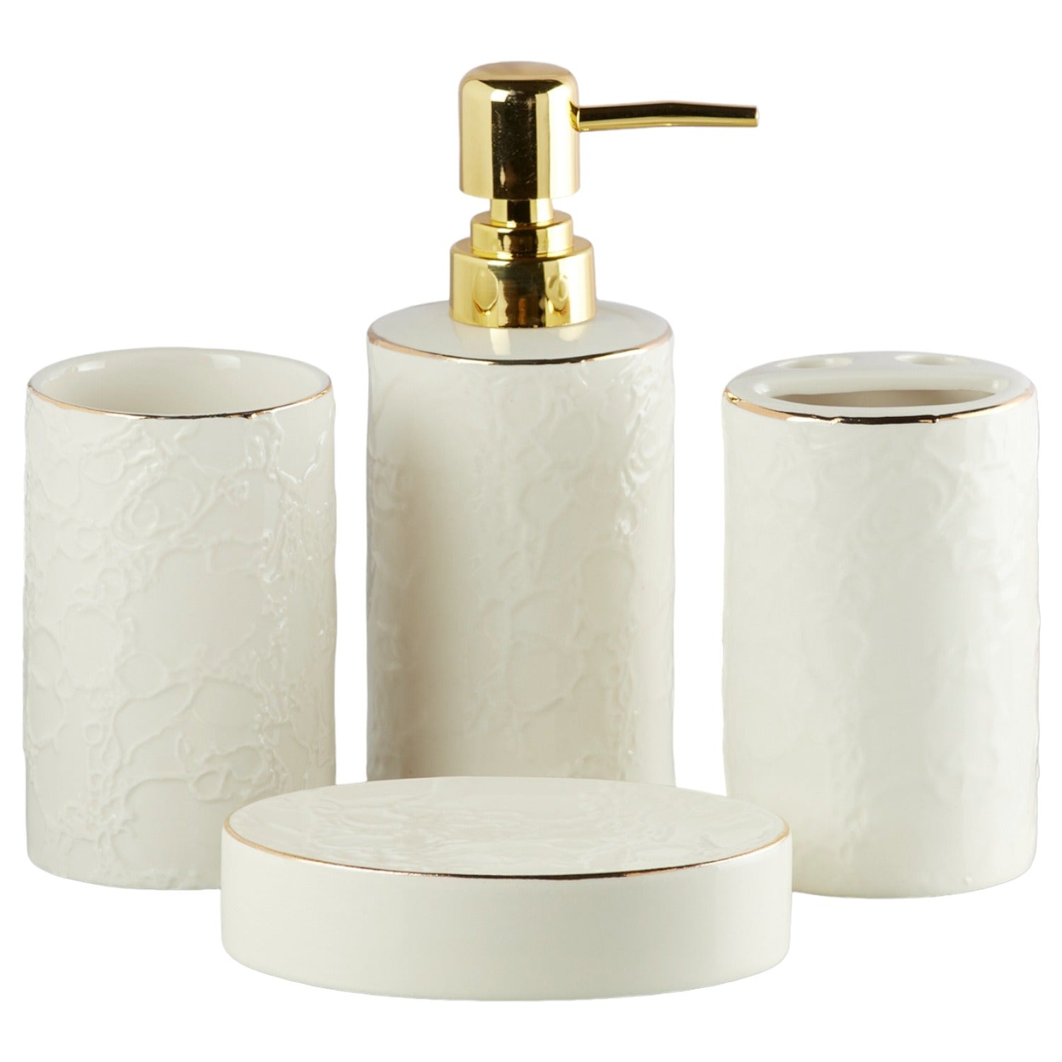 Kookee Ceramic Bathroom Sets, White, ART10255