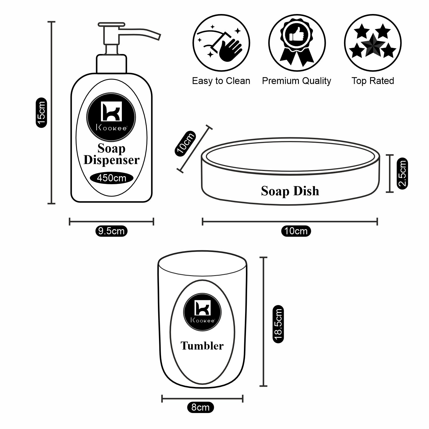 Kookee Ceramic Bathroom Sets, Beige, ART10263